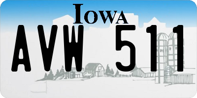IA license plate AVW511