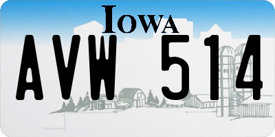 IA license plate AVW514