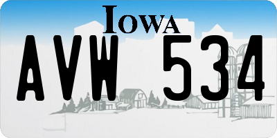IA license plate AVW534