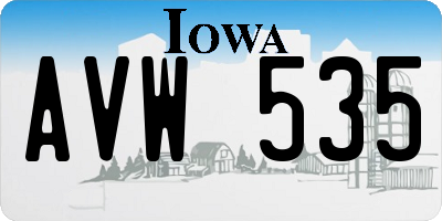 IA license plate AVW535