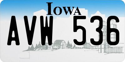 IA license plate AVW536