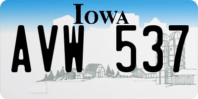 IA license plate AVW537