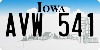 IA license plate AVW541
