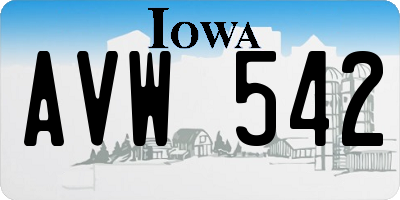 IA license plate AVW542