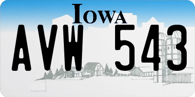 IA license plate AVW543
