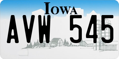 IA license plate AVW545