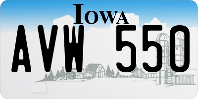 IA license plate AVW550