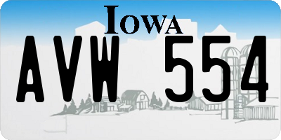 IA license plate AVW554