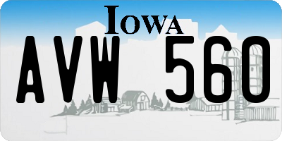 IA license plate AVW560