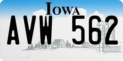 IA license plate AVW562