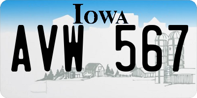 IA license plate AVW567