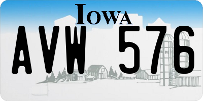 IA license plate AVW576