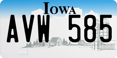 IA license plate AVW585