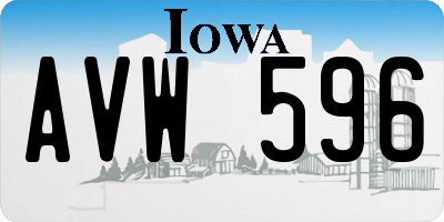 IA license plate AVW596