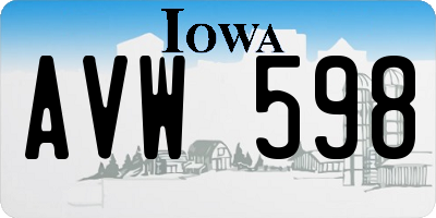 IA license plate AVW598