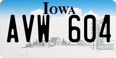 IA license plate AVW604