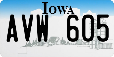 IA license plate AVW605