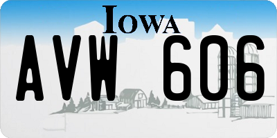 IA license plate AVW606