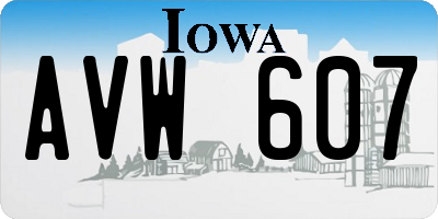 IA license plate AVW607