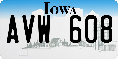 IA license plate AVW608