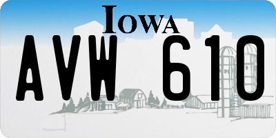 IA license plate AVW610
