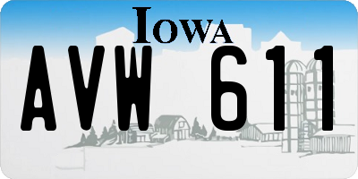 IA license plate AVW611
