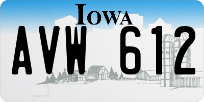 IA license plate AVW612