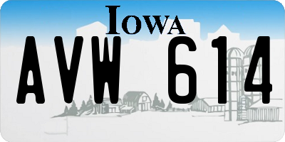 IA license plate AVW614