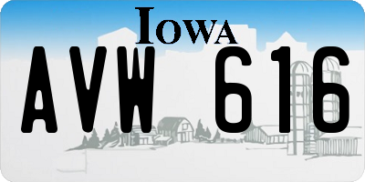 IA license plate AVW616
