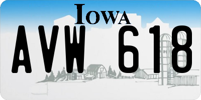 IA license plate AVW618