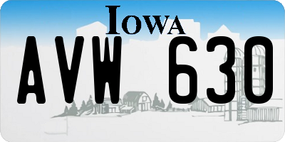 IA license plate AVW630