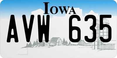 IA license plate AVW635