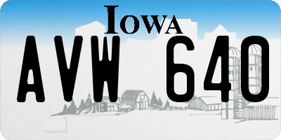 IA license plate AVW640