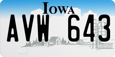 IA license plate AVW643