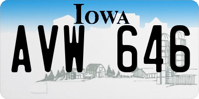 IA license plate AVW646