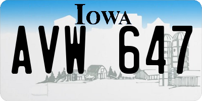 IA license plate AVW647