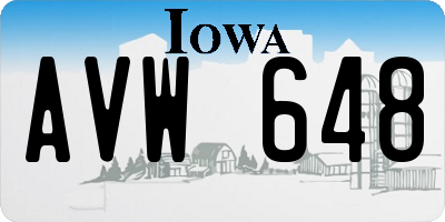 IA license plate AVW648