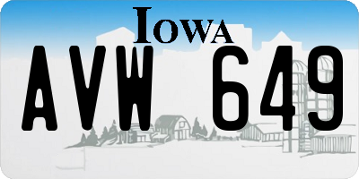 IA license plate AVW649