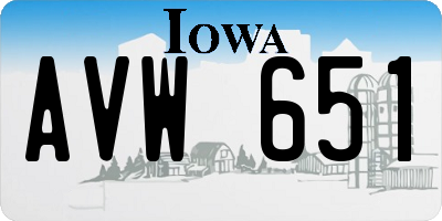 IA license plate AVW651