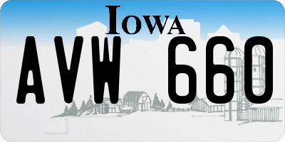 IA license plate AVW660