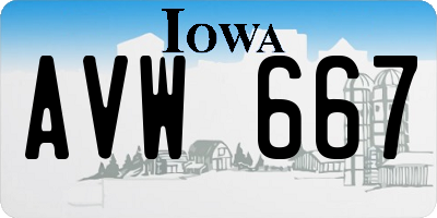 IA license plate AVW667