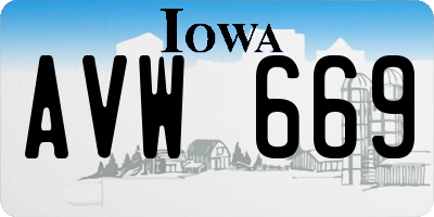 IA license plate AVW669