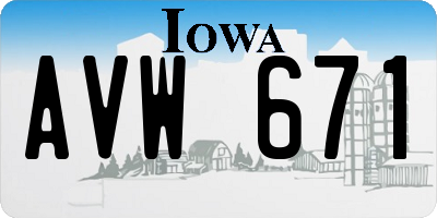 IA license plate AVW671