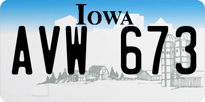 IA license plate AVW673
