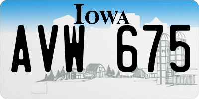IA license plate AVW675