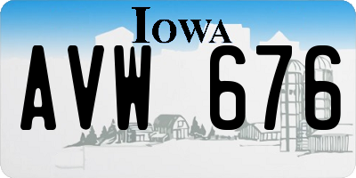 IA license plate AVW676