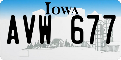 IA license plate AVW677