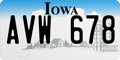 IA license plate AVW678