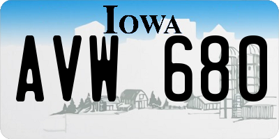IA license plate AVW680