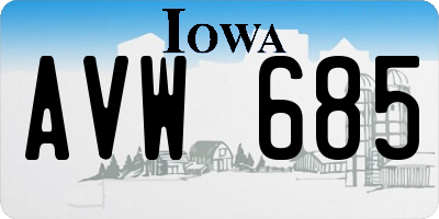 IA license plate AVW685